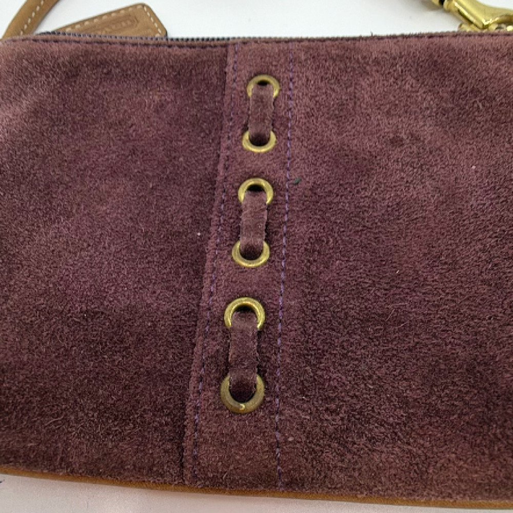 Coach Purple Suede Leather Wristlet - Picture 3 of 8
